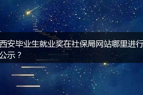 西安毕业生就业奖在社保局网站哪里进行公示？
