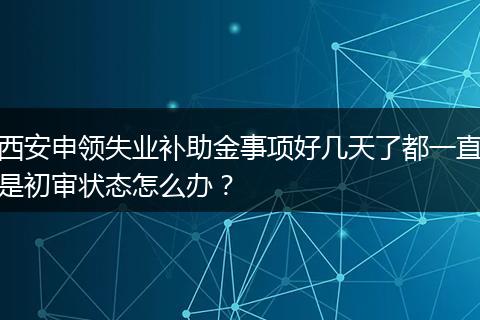 西安申领失业补助金事项好几天了都一直是初审状态怎么办？