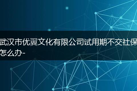 武汉市优翼文化有限公司试用期不交社保怎么办-