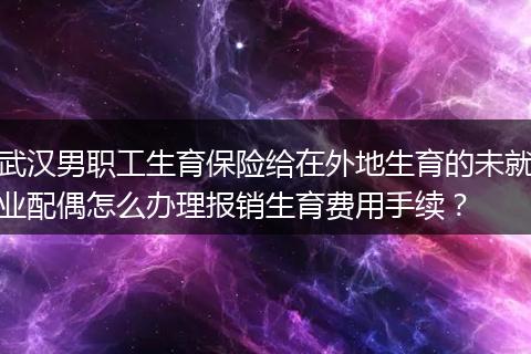 武汉男职工生育保险给在外地生育的未就业配偶怎么办理报销生育费用手续？