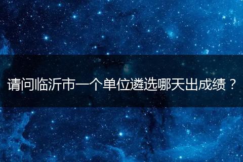 请问临沂市一个单位遴选哪天出成绩？