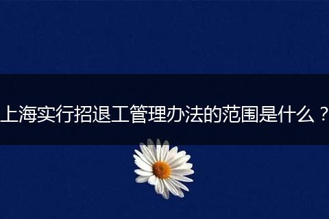 上海实行招退工管理办法的范围是什么？