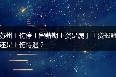 苏州工伤停工留薪期工资是属于工资报酬还是工伤待遇？