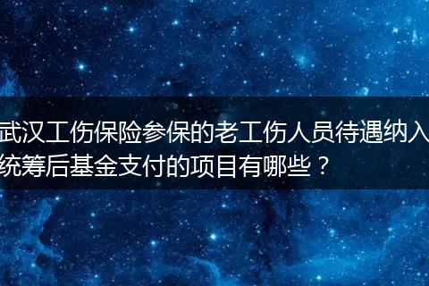 武汉工伤保险参保的老工伤人员待遇纳入统筹后基金支付的项目有哪些？