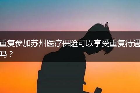 重复参加苏州医疗保险可以享受重复待遇吗？