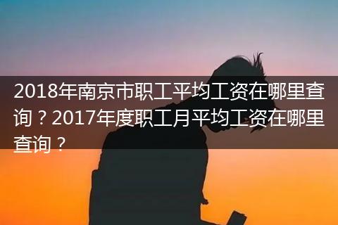 2018年南京市职工平均工资在哪里查询？2017年度职工月平均工资在哪里查询？