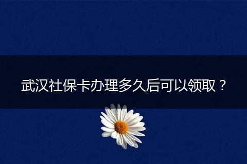 武汉社保卡办理多久后可以领取?
