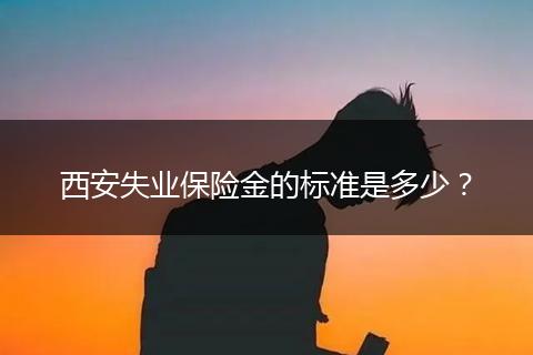 西安失业保险金的标准是多少?
