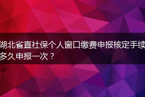 湖北省直社保个人窗口缴费申报核定手续多久申报一次？