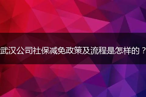 武汉公司社保减免政策及流程是怎样的？