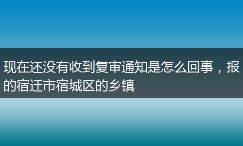 现在还没有收到复审通知是怎么回事，报的宿迁市宿城区的乡镇