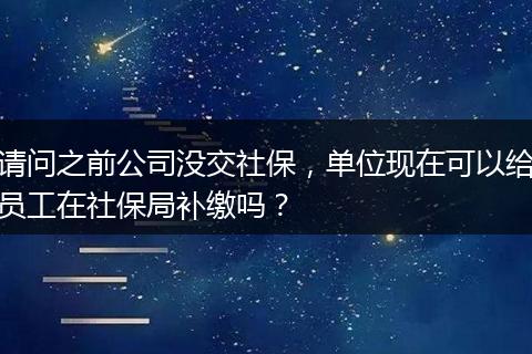 请问之前公司没交社保，单位现在可以给员工在社保局补缴吗？
