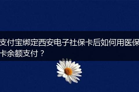 支付宝绑定西安电子社保卡后如何用医保卡余额支付？