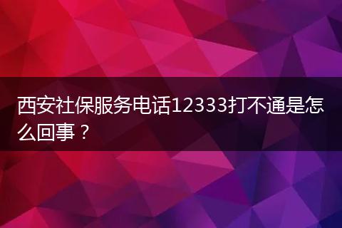 西安社保服务电话12333打不通是怎么回事？