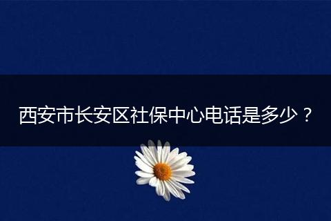 西安市长安区社保中心电话是多少？