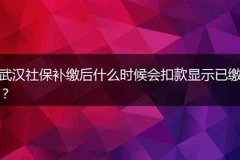 武汉社保补缴后什么时候会扣款显示已缴?