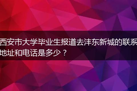 西安市大学毕业生报道去沣东新城的联系地址和电话是多少？
