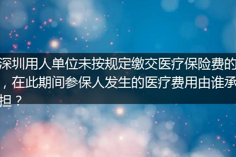 深圳用人单位未按规定缴交医疗保险费的，在此期间参保人发生的医疗费用由谁承担？