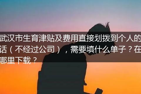 武汉市生育津贴及费用直接划拨到个人的话（不经过公司），需要填什么单子？在哪里下载？
