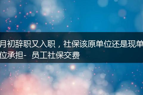月初辞职又入职，社保该原单位还是现单位承担-  员工社保交费