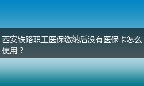西安铁路职工医保缴纳后没有医保卡怎么使用？