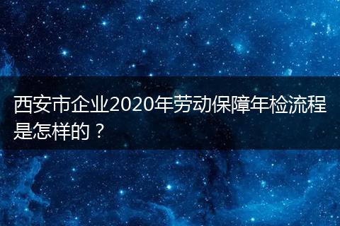 西安市企业2020年劳动保障年检流程是怎样的？