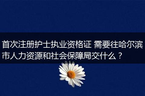 首次注册护士执业资格证 需要往哈尔滨市人力资源和社会保障局交什么？
