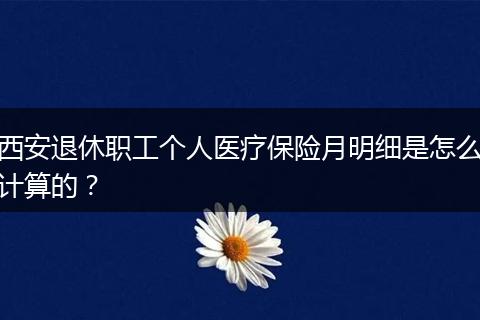 西安退休职工个人医疗保险月明细是怎么计算的？