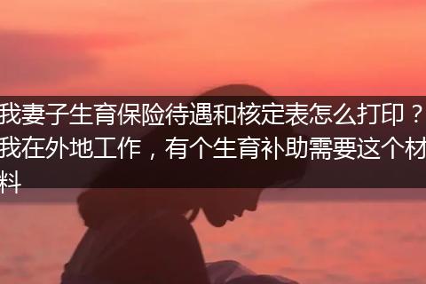 我妻子生育保险待遇和核定表怎么打印？我在外地工作，有个生育补助需要这个材料