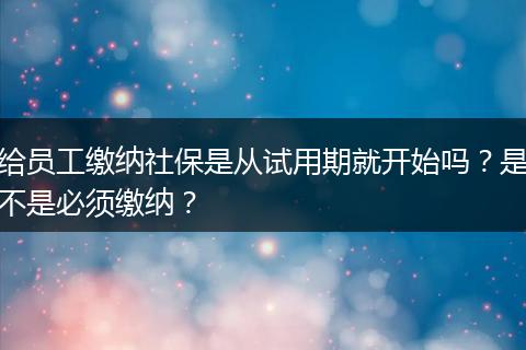 给员工缴纳社保是从试用期就开始吗？是不是必须缴纳？