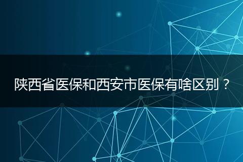 陕西省医保和西安市医保有啥区别？