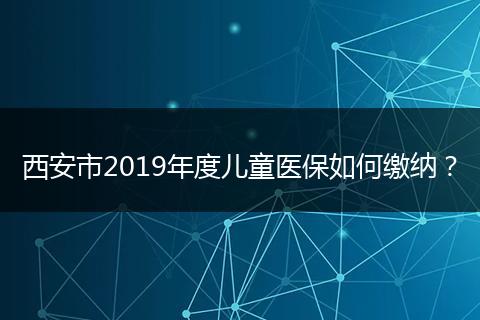 西安市2019年度儿童医保如何缴纳？