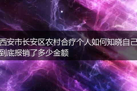 西安市长安区农村合疗个人如何知晓自己到底报销了多少金额