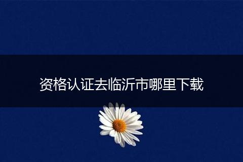 资格认证去临沂市哪里下载