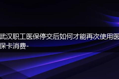 武汉职工医保停交后如何才能再次使用医保卡消费-