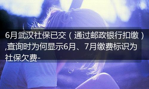 6月武汉社保已交(通过邮政银行扣缴),查询时为何显示6月、7月缴费标识为社保欠费-