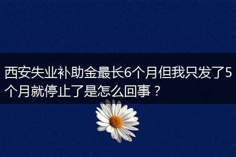 西安失业补助金最长6个月但我只发了5个月就停止了是怎么回事？