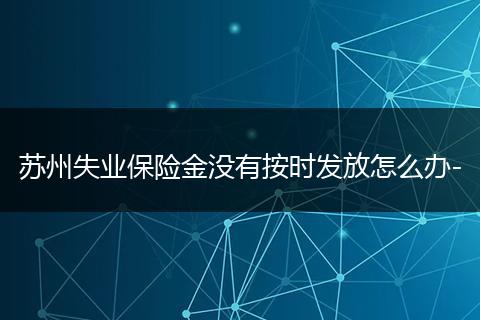 苏州失业保险金没有按时发放怎么办-