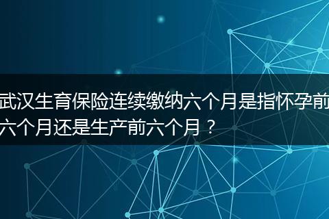 武汉生育保险连续缴纳六个月是指怀孕前六个月还是生产前六个月?