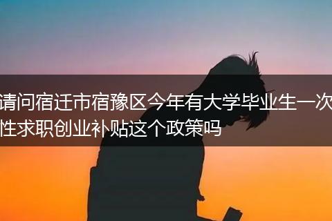 请问宿迁市宿豫区今年有大学毕业生一次性求职创业补贴这个政策吗