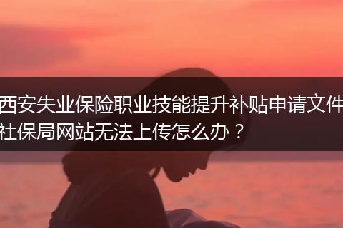 西安失业保险职业技能提升补贴申请文件社保局网站无法上传怎么办？