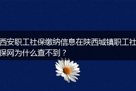 西安职工社保缴纳信息在陕西城镇职工社保网为什么查不到？