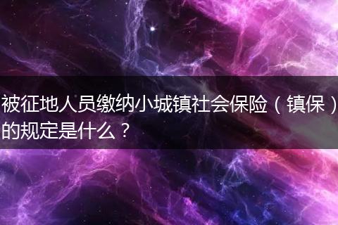 被征地人员缴纳小城镇社会保险（镇保）的规定是什么？