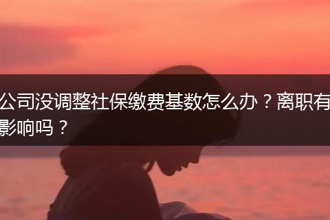 公司没调整社保缴费基数怎么办？离职有影响吗？