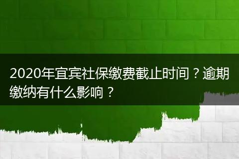 2020年宜宾社保缴费截止时间？逾期缴纳有什么影响？