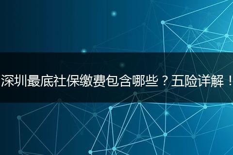 深圳最底社保缴费包含哪些？五险详解！