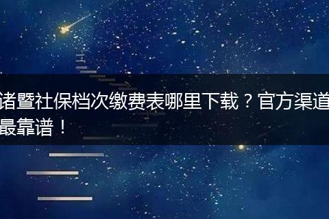 诸暨社保档次缴费表哪里下载？官方渠道最靠谱！