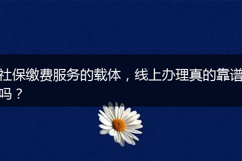社保缴费服务的载体，线上办理真的靠谱吗？