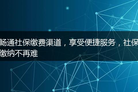 畅通社保缴费渠道,享受便捷服务,社保缴纳不再难