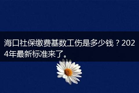 海口社保缴费基数工伤是多少钱？2024年最新标准来了。